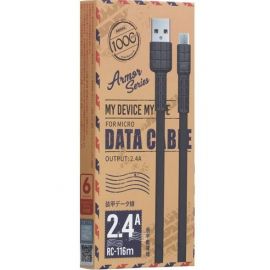 Լիցքավորման Լար Remax Micro-USB RC-116M սև 1մ․