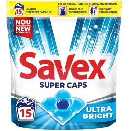 Լվացքի հաբ Savex Super Caps Ultra Bright 15 հատ