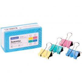 Թղթի սեղմակ 25մմ OfficeSpace  ( 12 հատ ) Գունավոր