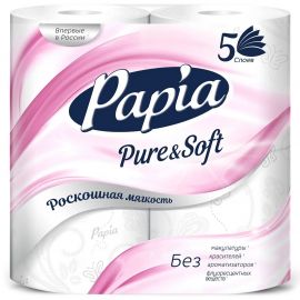 Զուգարանի թուղթ Papia 5 շերտ 4 հատ Pure & Soft