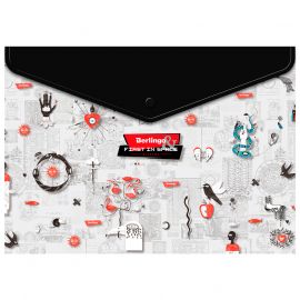 Թղթապանակ կոճակով Berlingo "First in Space" A4