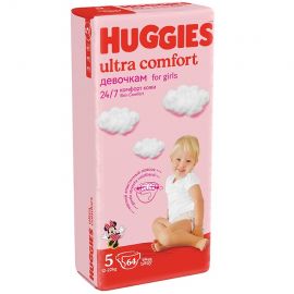 Մանկական տակդիր Huggies Ultra Comfort N5 (12-22 կգ), 64 հատ աղջկա