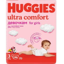 Մանկական տակդիր Huggies Ultra Comfort N3 (5-9 կգ), 94 հատ աղջկա