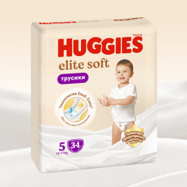 Մանկական տակդիր-վարտիք Huggies Elite Soft N5 (12-17կգ), 34 հատ