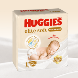Մանկական տակդիր Huggies Elite Soft N1 (3-5կգ), 20 հատ