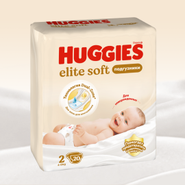 Մանկական տակդիր Huggies Elite Soft N2 (4-6կգ), 20 հատ