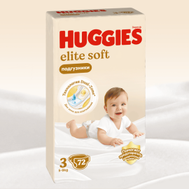 Մանկական տակդիր Huggies Elite Soft N3 (5-9կգ), 72 հատ