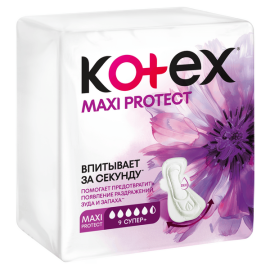 Կանացի միջադիր Kotex Maxi Protect Super 9 հատ