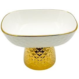 Մրգաման Կերամիկական Ոսկեգույն եզրերով Շեղանկյուն 22,5սմ XZ-6502