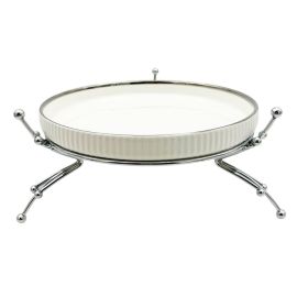 Մրգաման Մետաղական տակդիրով Արծաթագույն Կլոր Ցածր 21,25սմ XZ-6437