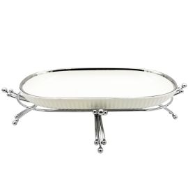 Մրգաման Մետաղական տակդիրով Արծաթագույն Օվալ Ցածր XZ-6442