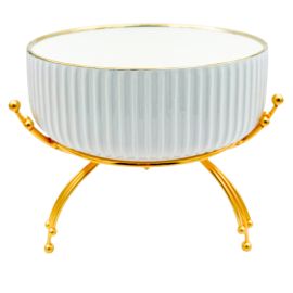 Մրգաման Մետաղական տակդիրով Ոսկեգույն Գծավոր Կլոր XZ-6417