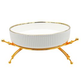 Մրգաման Մետաղական տակդիրով Ոսկեգույն Գծավոր Կլոր XZ-6422