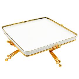 Մրգաման Մետաղական տակդիրով Ոսկեգույն Գծավոր Քառակուսի Ցածր XZ-6430