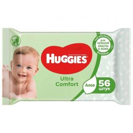 Խոնավ անձեռոցիկ մանկական Huggies Ultra Comfort с Алоэ Вера 56 հատ