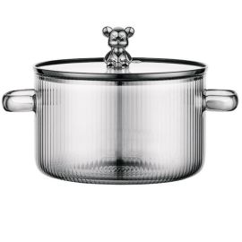 Կաթսա ապակյա 1,8լ հրակայուն մոխրագույն XZ-3561