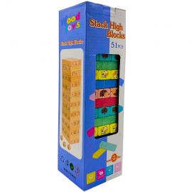 Ջենգա փայտե 51 կտոր գունավոր XZ-303