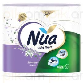 Զուգարանի թուղթ Nua Summer flowers 3շերտ 4հատ