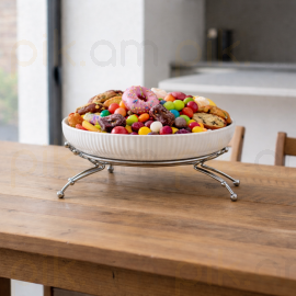 Մրգաման Մետաղական տակդիրով Արծաթագույն Կլոր XZ-6441