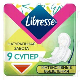 Կանացի միջադիր Libresse Natural Care Ultra Clip Super 9 հատ