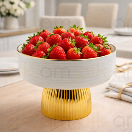 Մրգաման Կերամիկական Ոսկեգույն եզրերով Կլոր XZ-6459