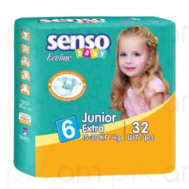 Մանկական տակդիր Senso Baby Ecoline Junior N6 (15-30կգ), 32 հատ