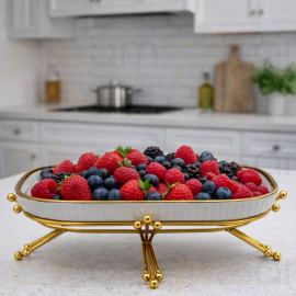 Մրգաման Մետաղական տակդիրով Ոսկեգույն Գծավոր Ուղղանկյուն Ցածր XZ-6432