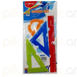 Քանոնների հավաքածու գունավոր Yalong 30 սմ.