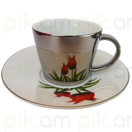 Բաժակ լուծվող սուրճի արտացոլանք ծաղիկ XZ-395