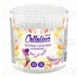 Բամբակյա փայտիկներ Cottolina տուփով 100 հատ