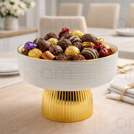 Մրգաման Կերամիկական Ոսկեգույն եզրերով Կլոր XZ-6460