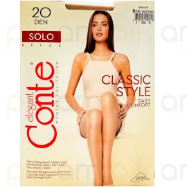 Զուգագուլպա Conte Solo 20 Den 5XL Natural