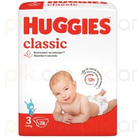 Մանկական տակդիր Huggies Classic N3  (4-9կգ) 78 հատ