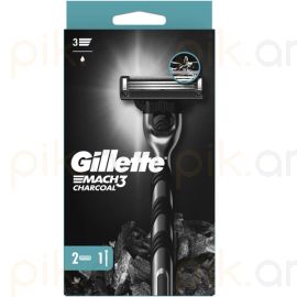 Սափրիչ Gillette Mach3 Charcoal Razor 2 փոխարինվող գլխիկով
