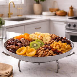 Մրգաման Մետաղական տակդիրով Արծաթագույն Կլոր Ցածր XZ-6439