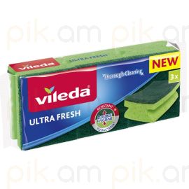 Սպունգ սպասք լվանալու համար Vileda Ultra Fresh Антибактериальные 3 հատ
