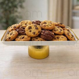 Մրգաման Կերամիկական Ոսկեգույն եզրերով Հորիզոնակ ալիքներով 30սմ XZ-6469