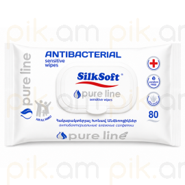 Խոնավ անձեռոցիկ Silk Soft Pure Line Antibacterial 80 հատ