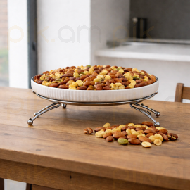 Մրգաման Մետաղական տակդիրով Արծաթագույն Կլոր Ցածր XZ-6438