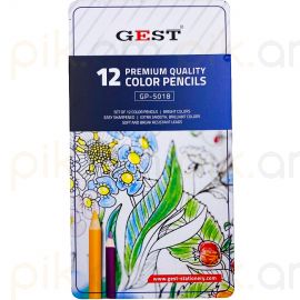 Գունավոր մատիտներ TianBowen GP-5018 12 գույն մետղական տուփով