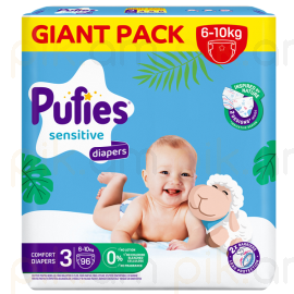Մանկական տակդիր Pufies Sensitive N3 Midi (6-10կգ), 96 հատ