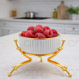 Մրգաման Մետաղական տակդիրով Ոսկեգույն Գծավոր Կլոր XZ-6415