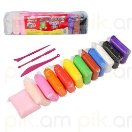 Ծեփոն Super Light Clay 12գույն (փոքր)