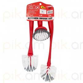 Սպասք լվանալու խոզանակների հավաքածու 3 հատ Liao D130078 