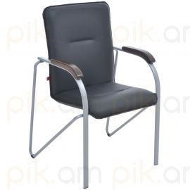 Աթոռ Фабрикант "Самба", каркас алюм., обивка кожзам черный BOX2
