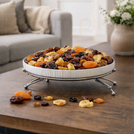 Մրգաման Մետաղական տակդիրով Արծաթագույն Կլոր Ցածր 21,25սմ XZ-6437