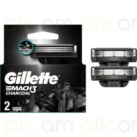 Սափրիչի փոխարինվող սայրեր Gillette Mach3 Charcoal Ctrx2