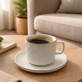 Բաժակ Կերամիկական 6 Հատ Տակդիրով Սուրճ XZ-6473