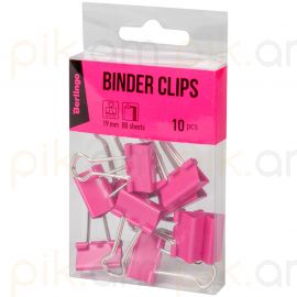 Սեղմակ թղթերի 19մմ Berlingo / 10 հատ / Գունավոր - Վարդագույն