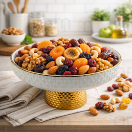 Մրգաման Կերամիկական Շեղանկյուն Ոսկեգույն եզրերով Կլոր XZ-6500